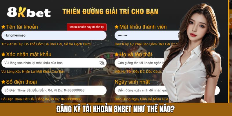 Đăng ký tài khoản 8KBET như thế nào?